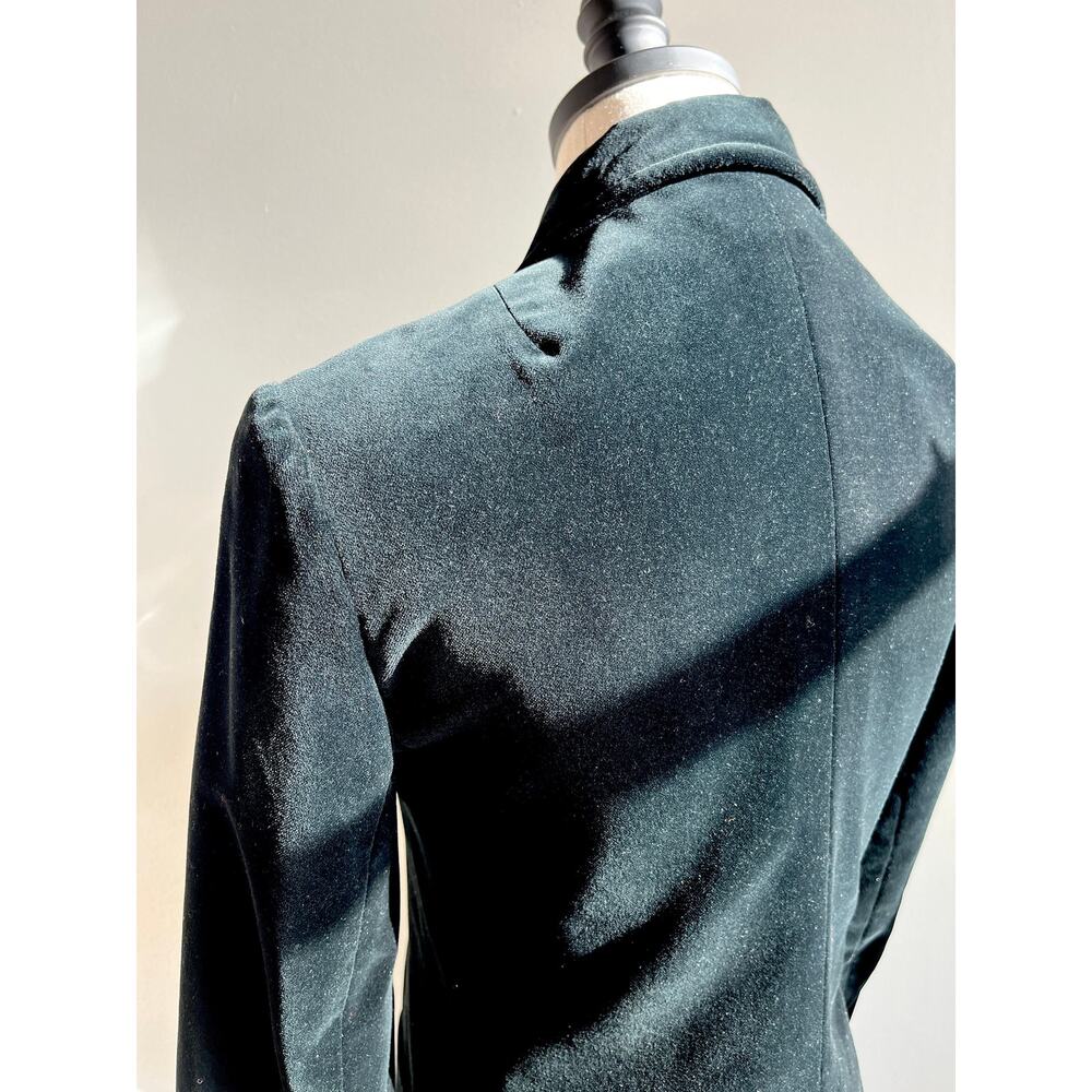 Vintage 70s Velvet Blazer | Black Double Breasted Tailored Smoking Jacket | S - Picture 5 of 9